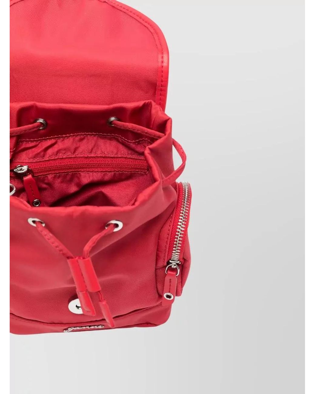 Ganni Red Mini Hobo Nylon Backpack