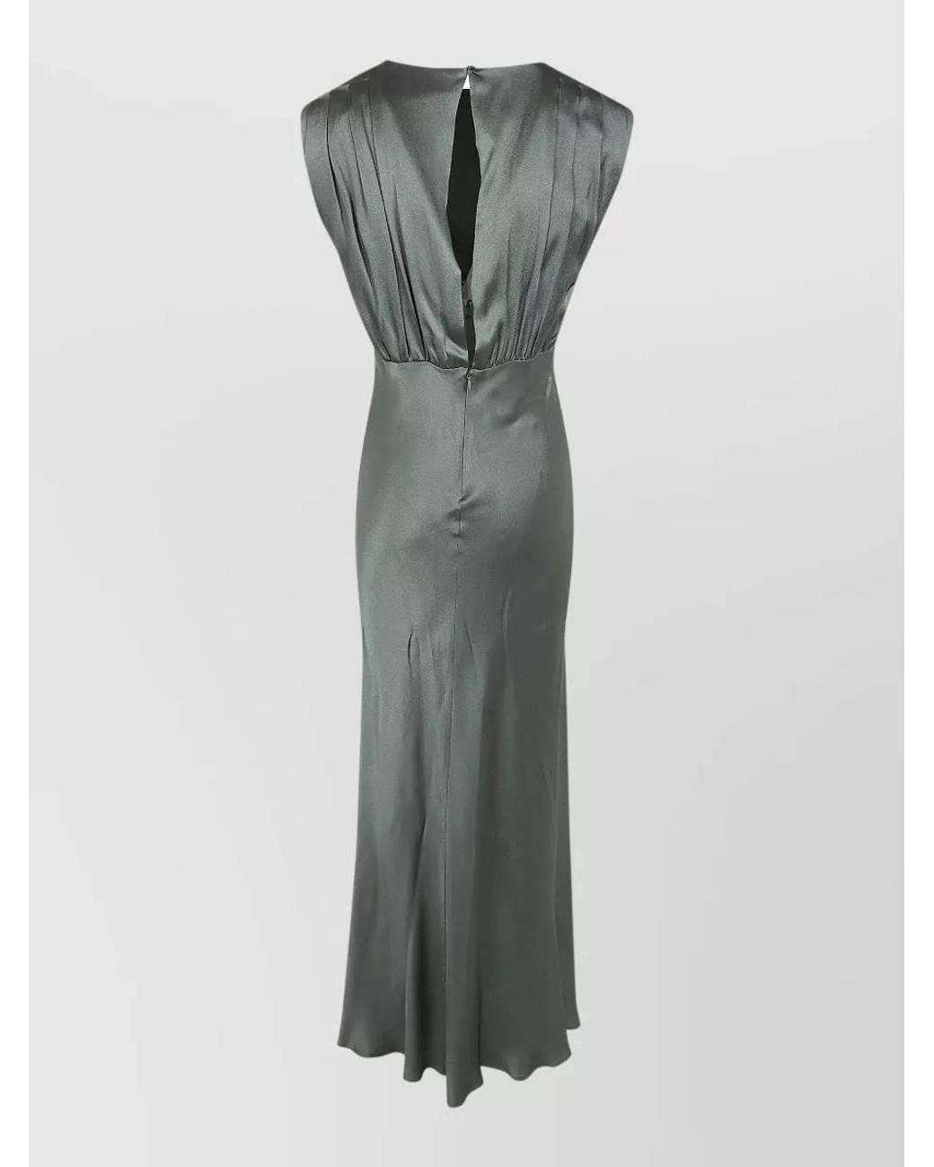 Semicouture Gray Satin Maxi Dress