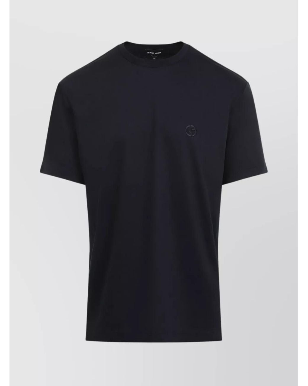 Giorgio Armani Black Cotton Crew Neck T-Shirt for men