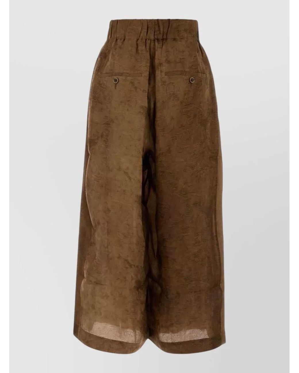 Uma Wang Brown Viscose Blend Wide-Leg Trousers