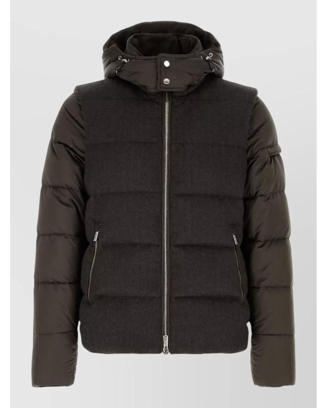 Moorer Black Cashmere Down Padded Coat for men