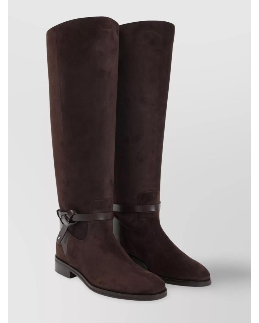 Jimmy Choo Brown Suede Knee-High Flat Boots