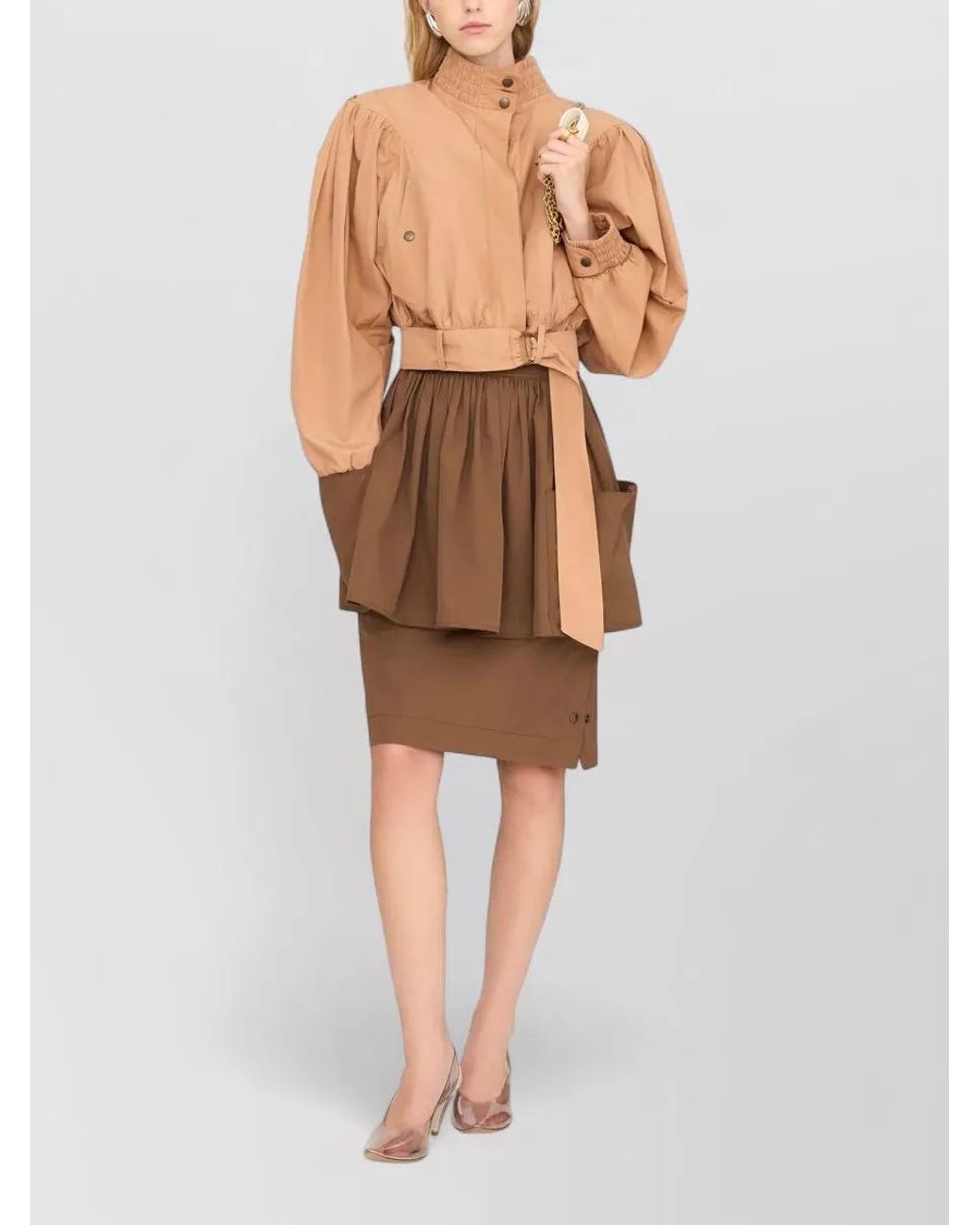 Chloé Natural Cotton Cropped Belted Jacket