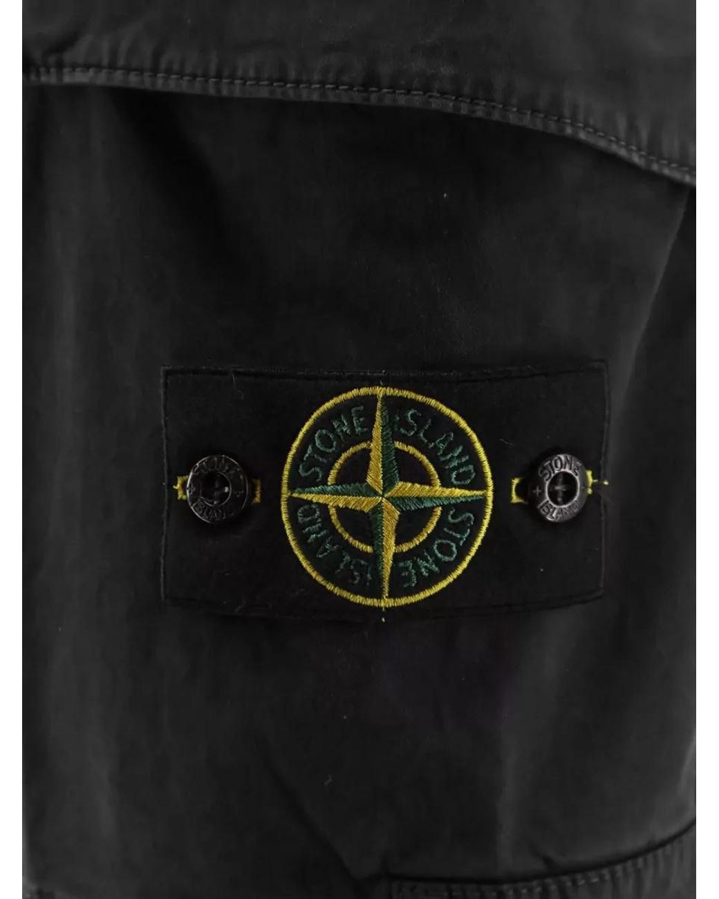 Stone Island Black Organic Cotton Cargo Shorts for men