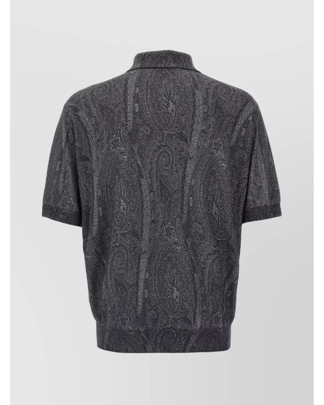 Etro Gray Silk Cashmere Polo Shirt for men
