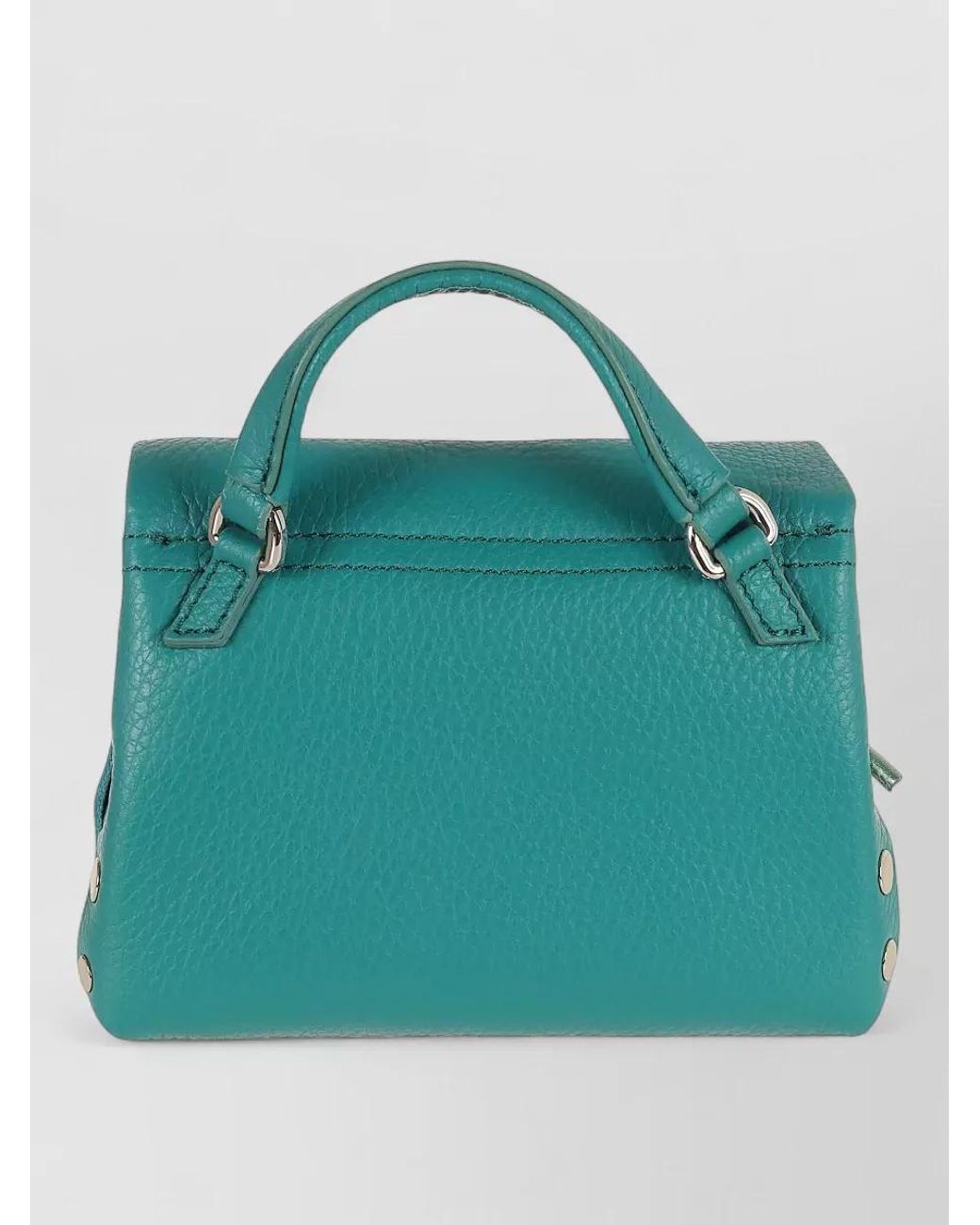 Zanellato Blue Leather Studded Mini Shoulder Bag