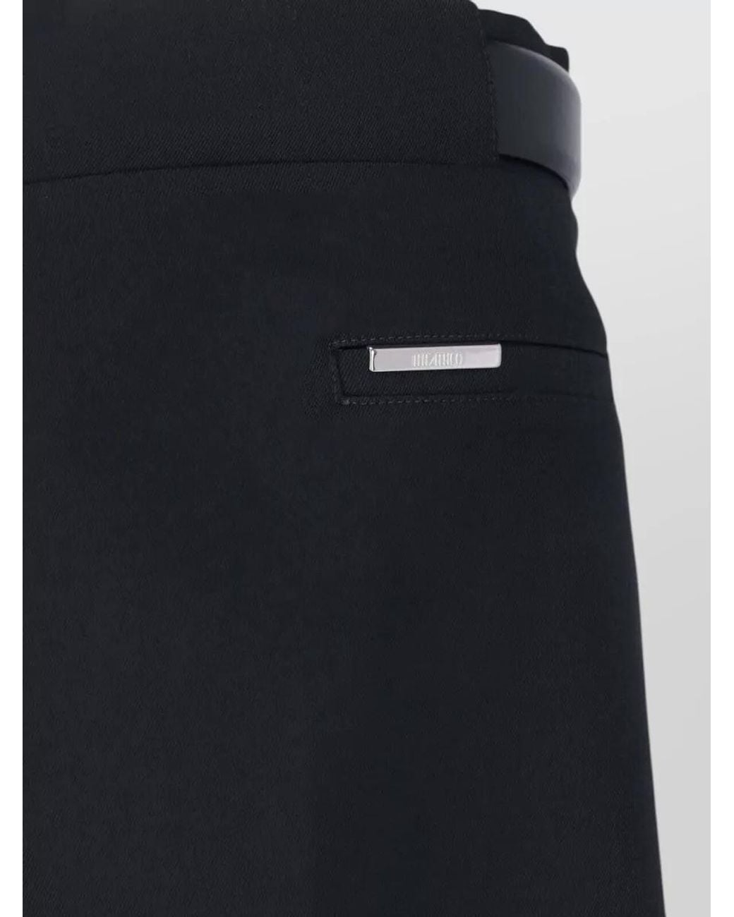 The Attico Blue Wool Asymmetric Midi Skirt