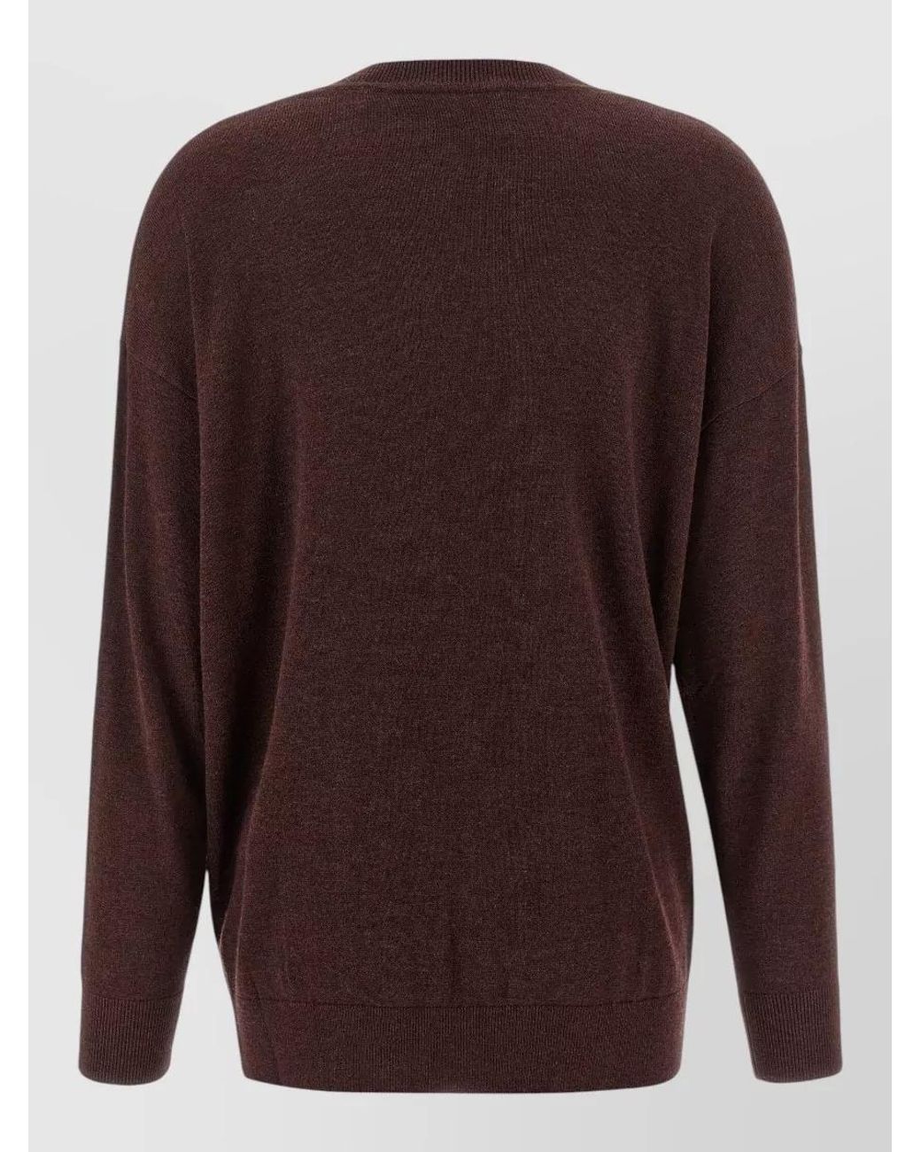 Isabel Marant Brown Viscose Wool V-Neck Long-Sleeve Sweater