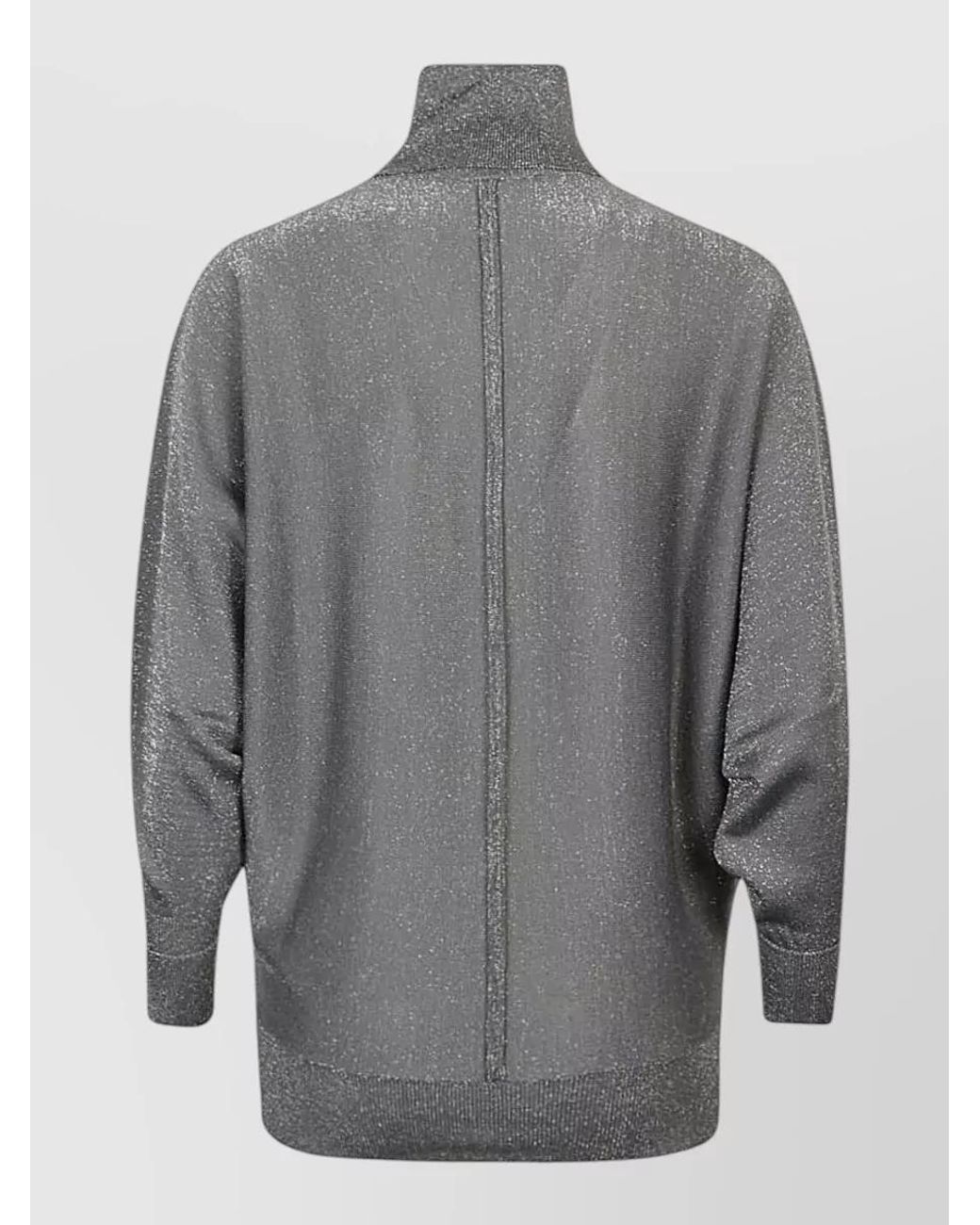Circus Hotel Gray Ribbed Turtleneck Long-Sleeve Knitted Top