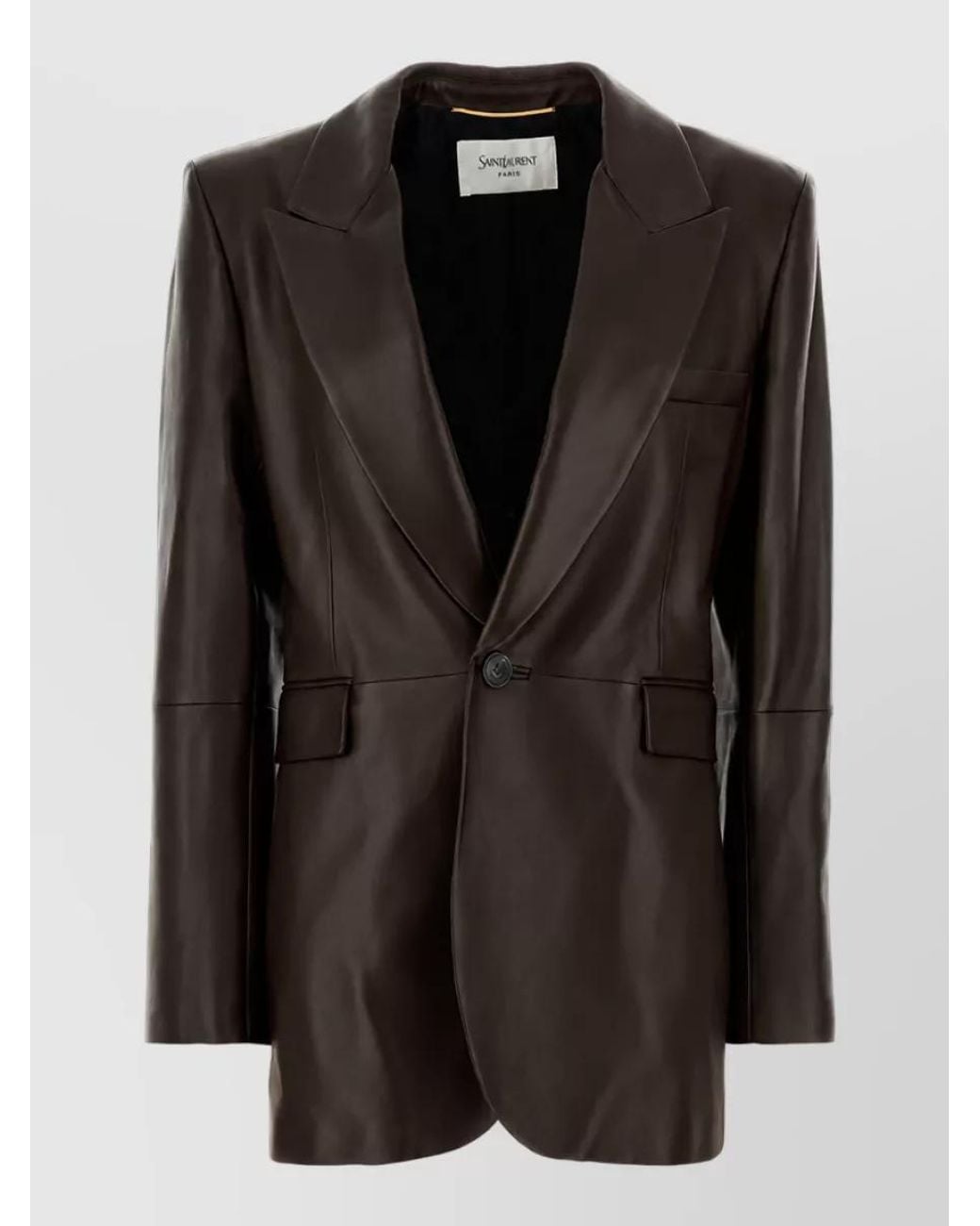 Saint Laurent Black Lamb Leather Blazer