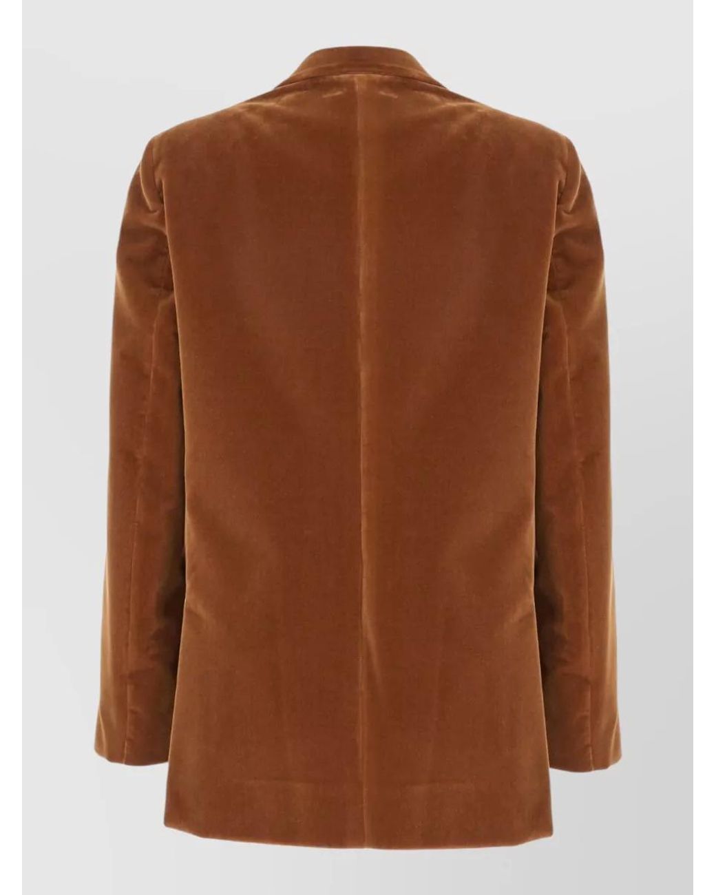Blazé Milano Brown Velvet Oversized Double-Breasted Blazer