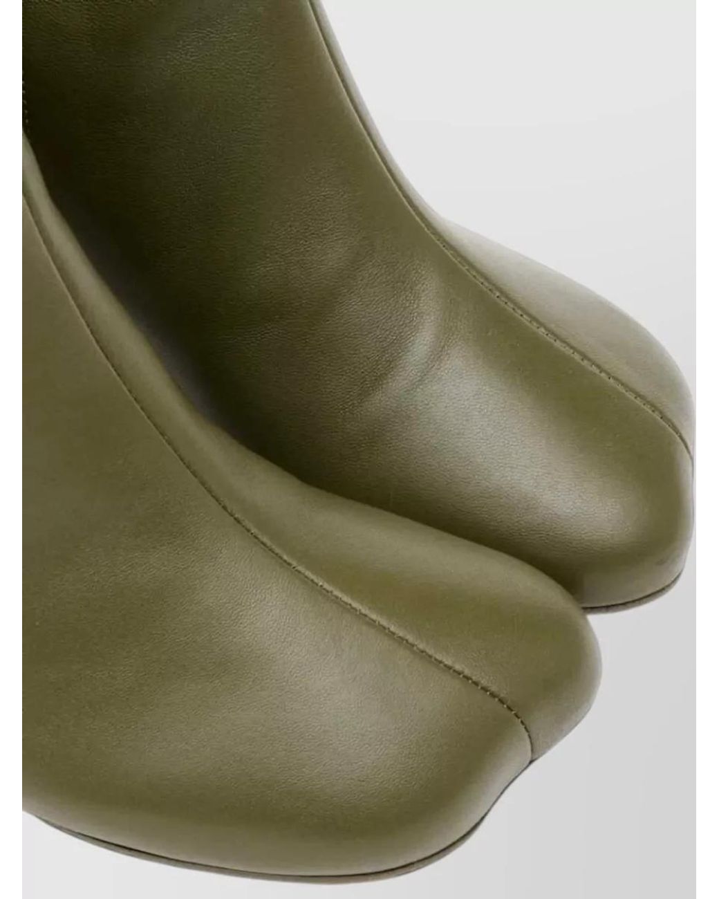MM6 by Maison Margiela Green Leather Ankle Boots