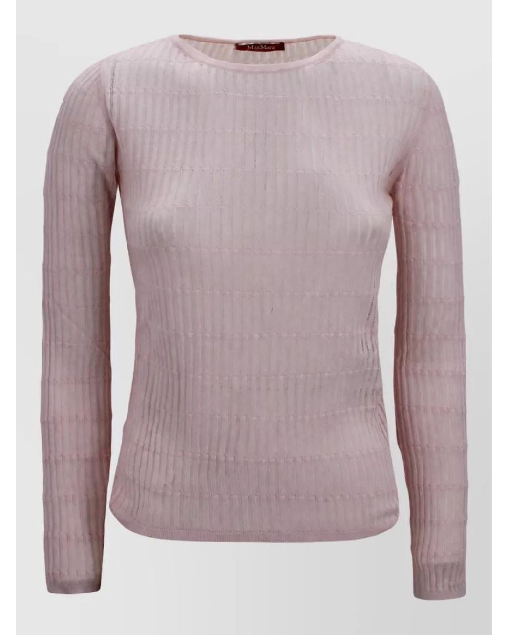 Max Mara Purple Wool Silk Slim-Fit Ribbed Sweater