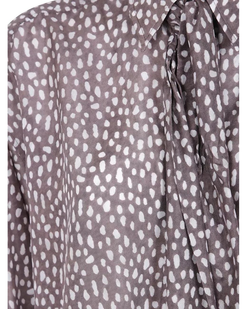 Brunello Cucinelli Purple Silk Floral-Print Shirt