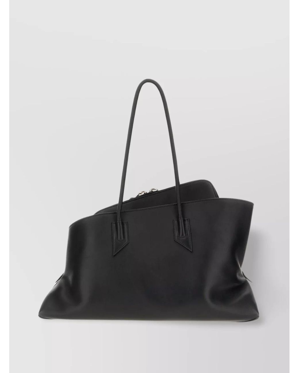 The Attico Black Medium Leather Shoulder Bag