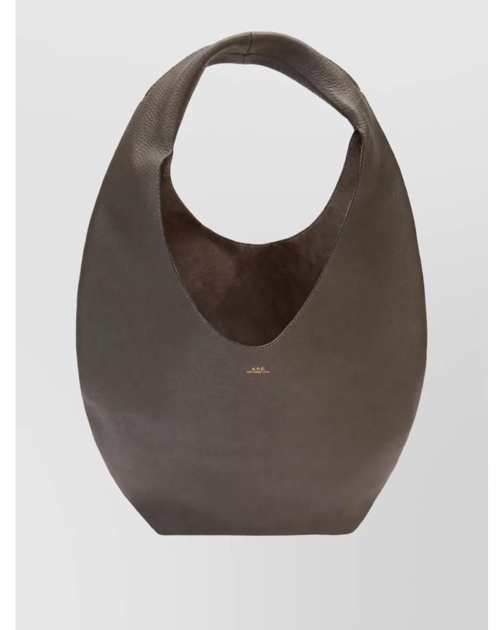 A.P.C. Gray Neige Leather Shoulder Bag