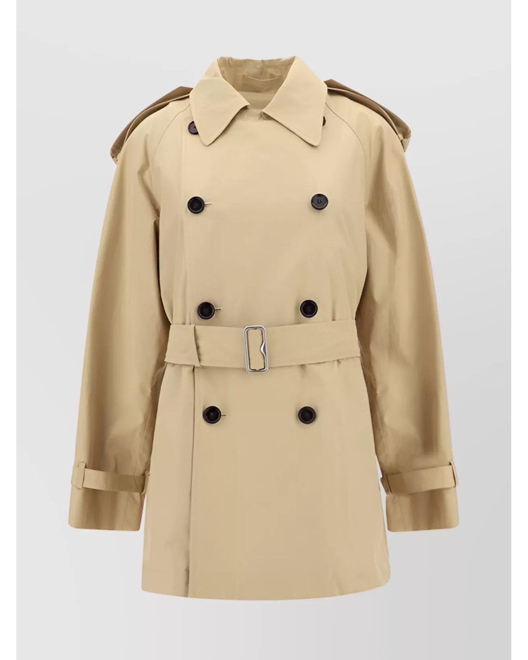 Burberry Natural Cotton Double-Breasted Belted Trench Coat