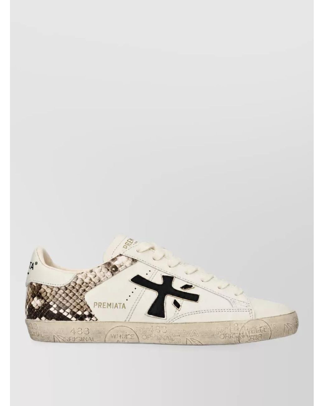 Premiata Natural Leather Lace-Up Sneakers
