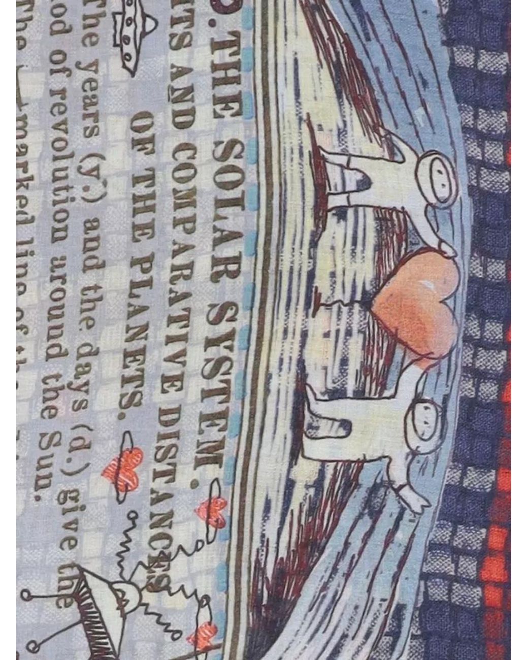 Faliero Sarti Multicolor Cashmere Modal Graphic Check Logo-Print Fringed Scarf
