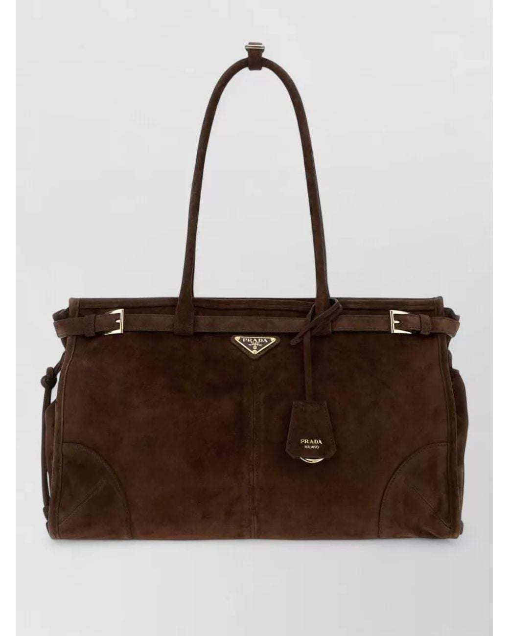 Prada Brown Bonnie Large Suede Tote Bag