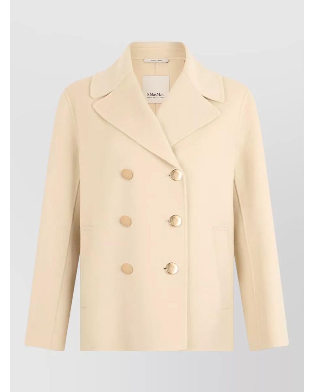 Max Mara Natural Wool Double-Breasted Coat