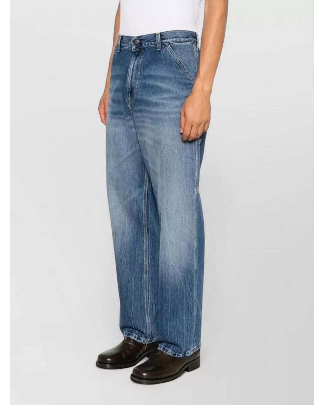 Carhartt Blue Straight-Leg Denim Jeans for men
