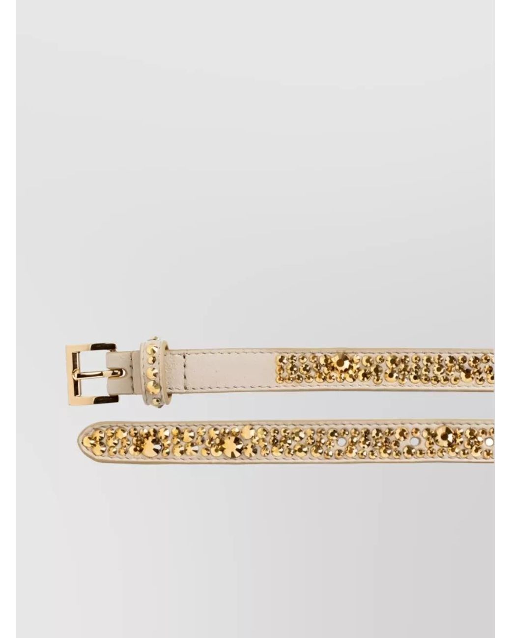 Prada Natural Embellished Suede Leather Belt