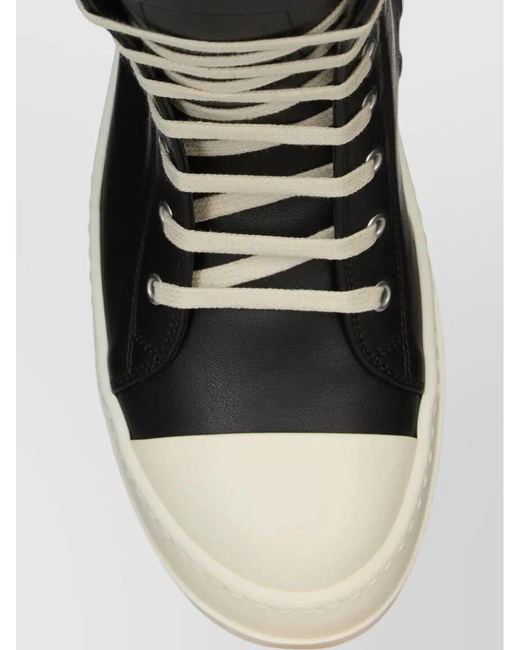 Rick Owens Black Leather High-Top Ankle Boots for men