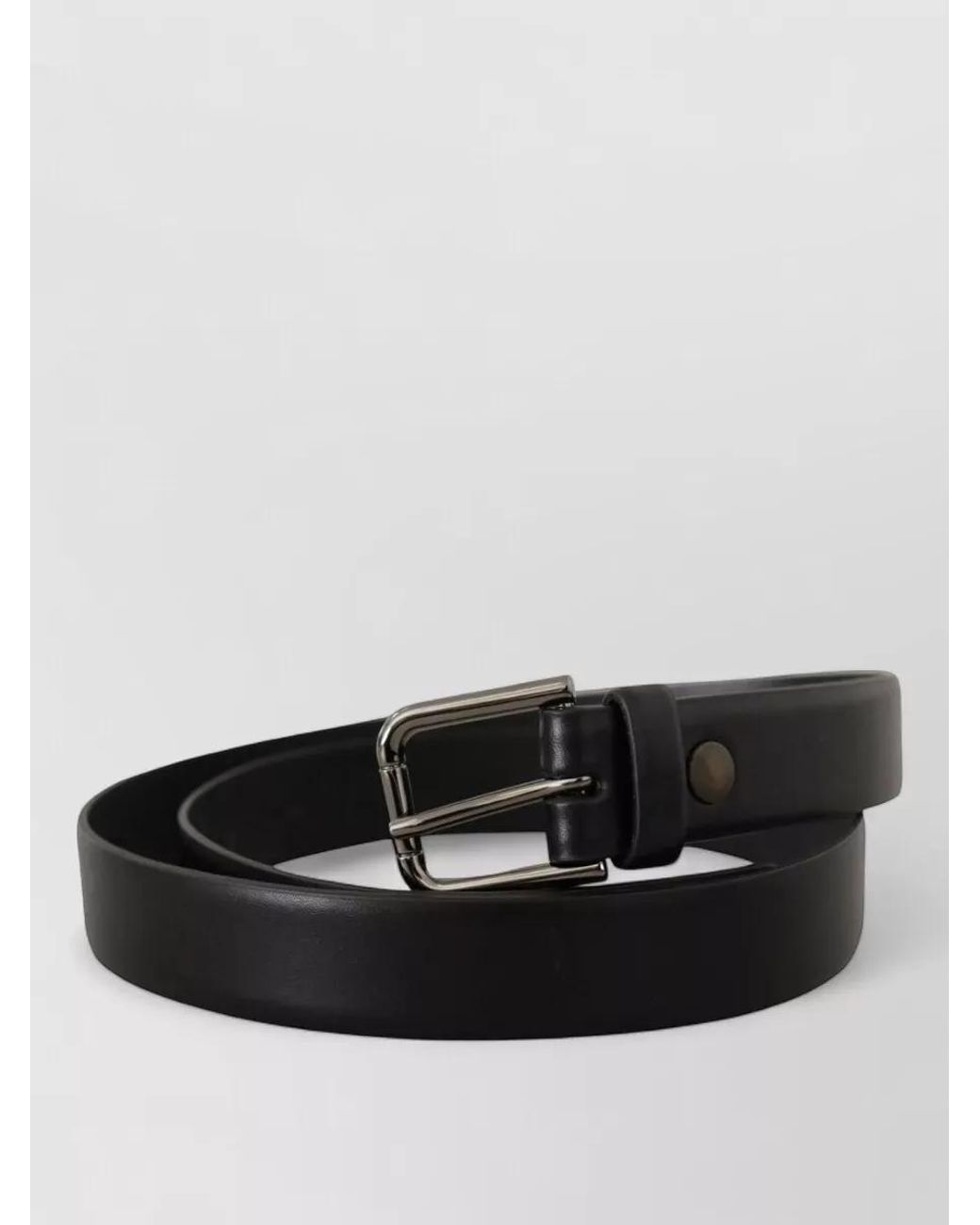 Dolce & Gabbana White Leather Logo Buckle Belt for men