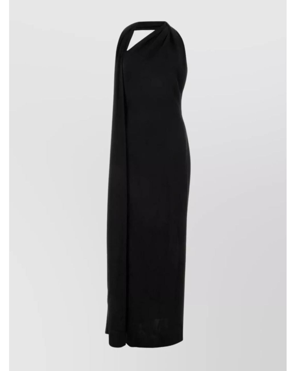 Loewe Black Satin Sleeveless Long Dress