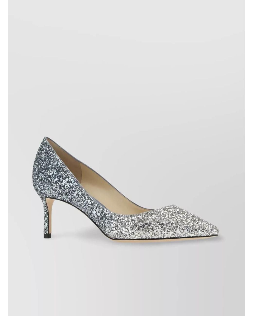 Jimmy Choo Gray Sparkling Embellished Romy 60 Pumps