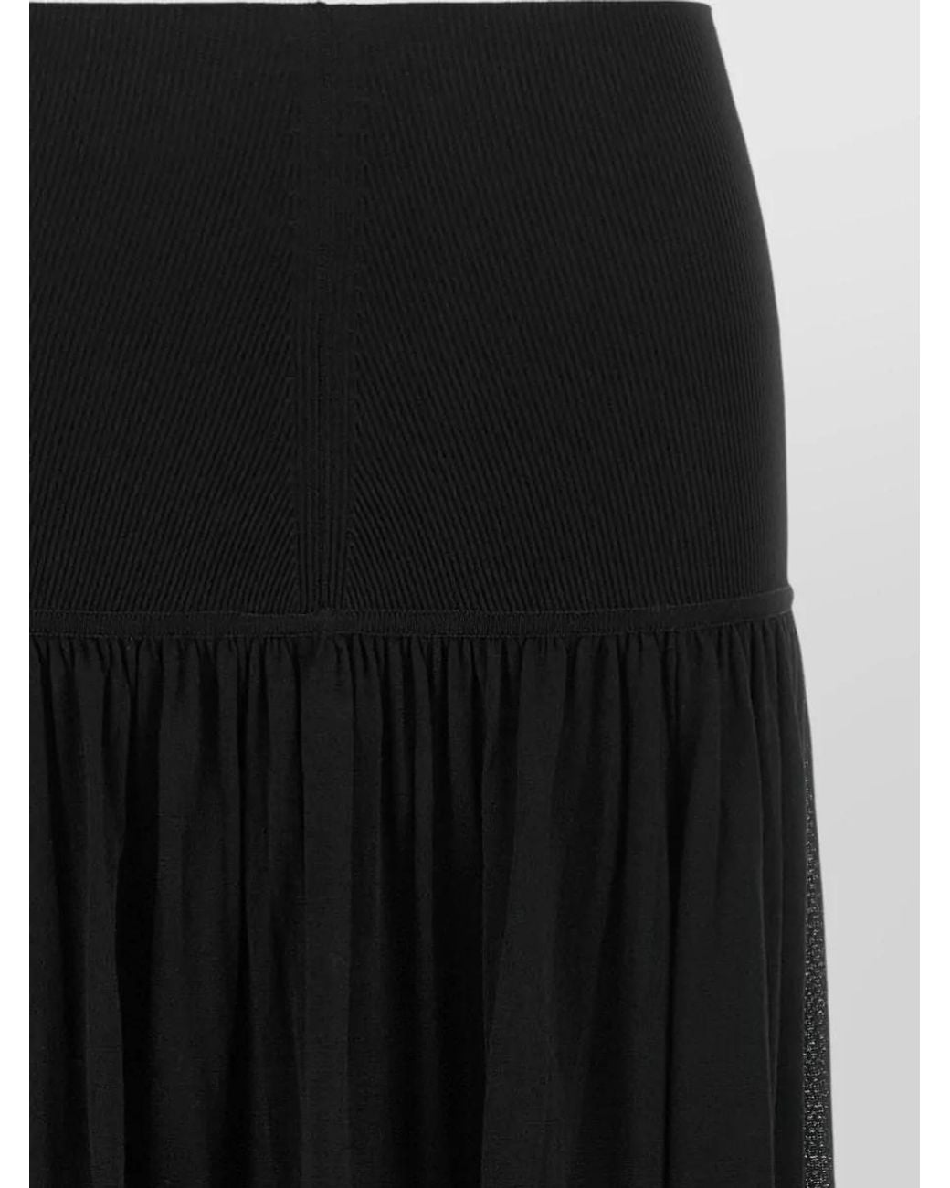 Zimmermann Black Lace-Trim High-Rise Flared Maxi Skirt