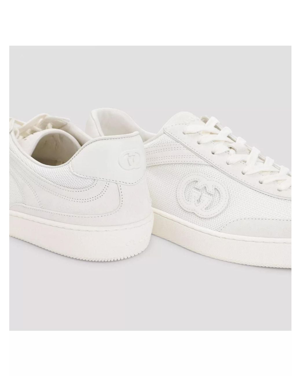 Gucci White Suede Low-Top Sneakers for men