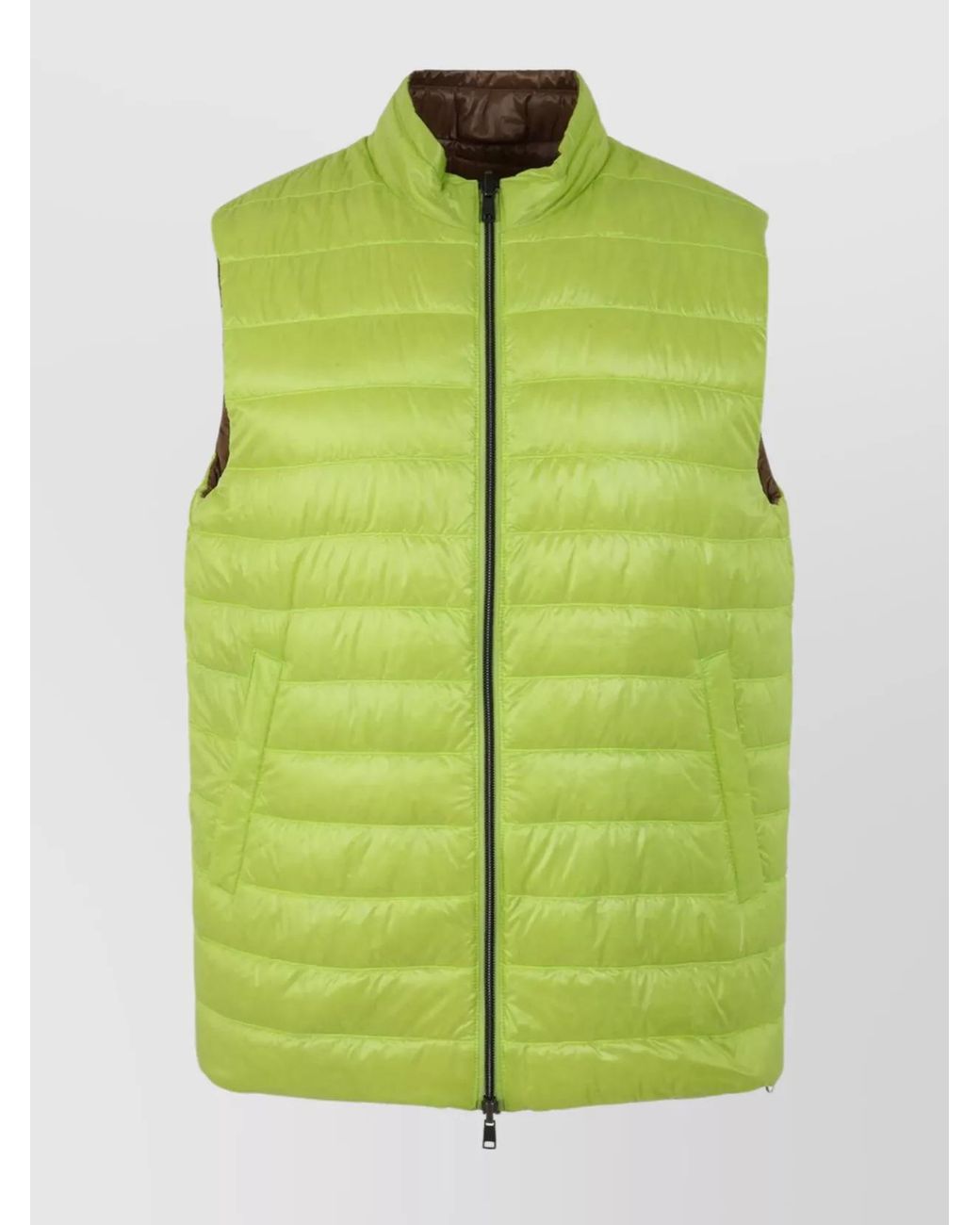 Herno Brown Nylon Reversible Gilet for men