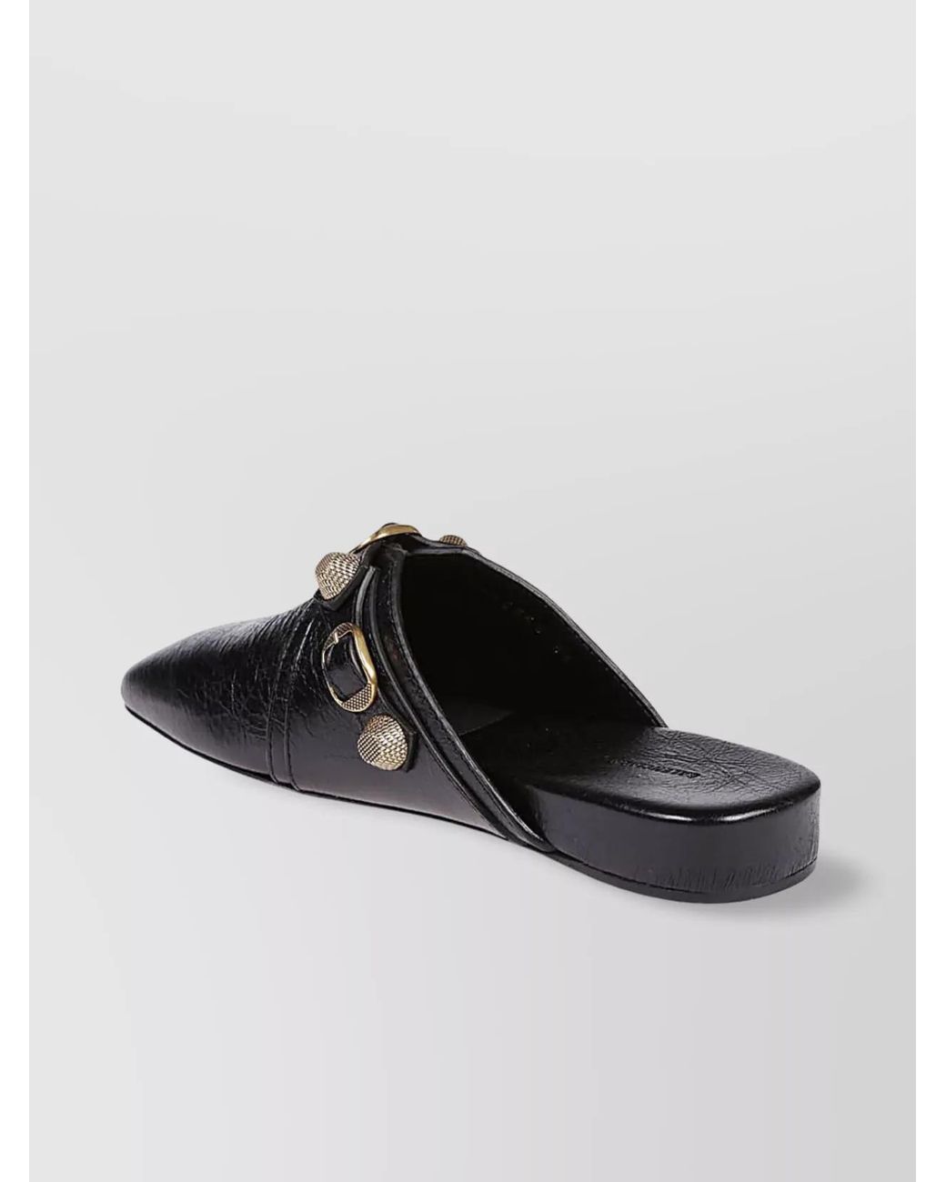 Balenciaga Black Leather Cosy Cagole Slippers
