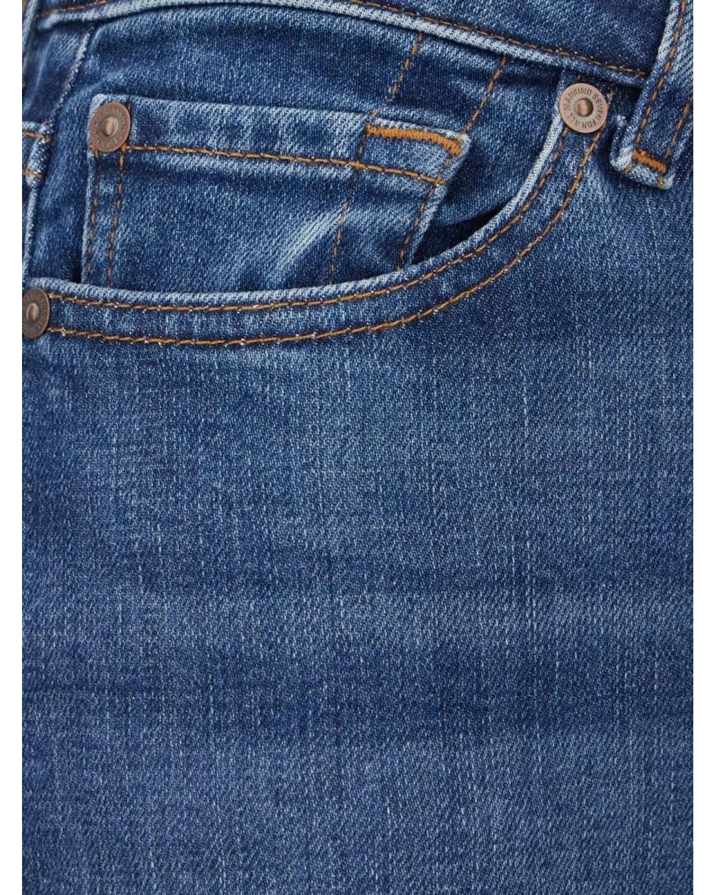7 For All Mankind Blue Denim High-Rise Bootcut Jeans