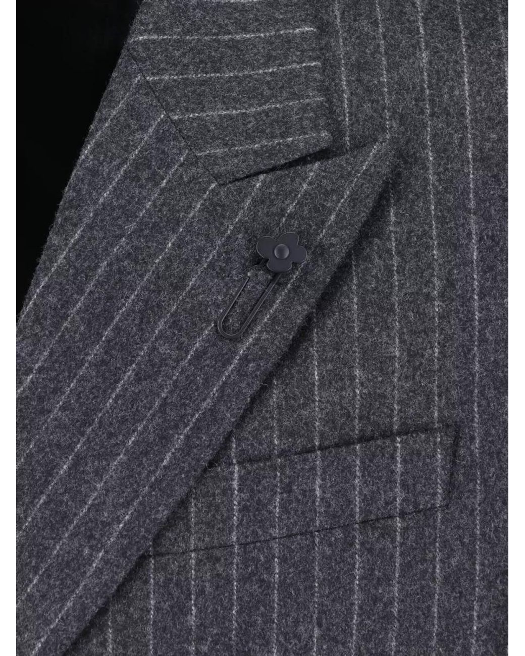 Lardini Blue Wool Double Breasted Coat for men