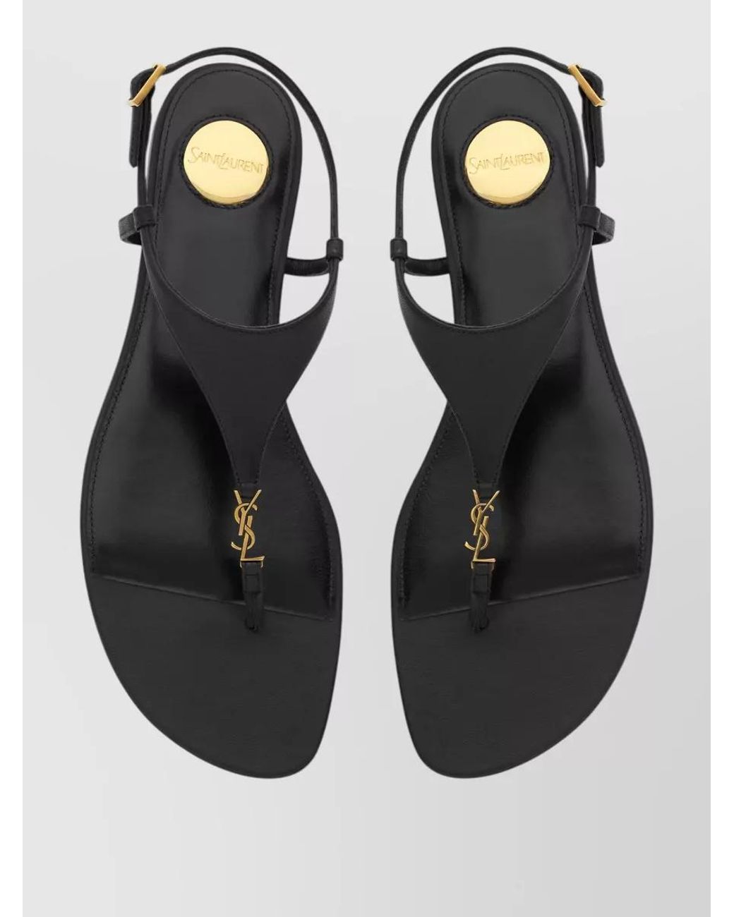 Saint Laurent Multicolor Leather Cassandre Thong Sandals