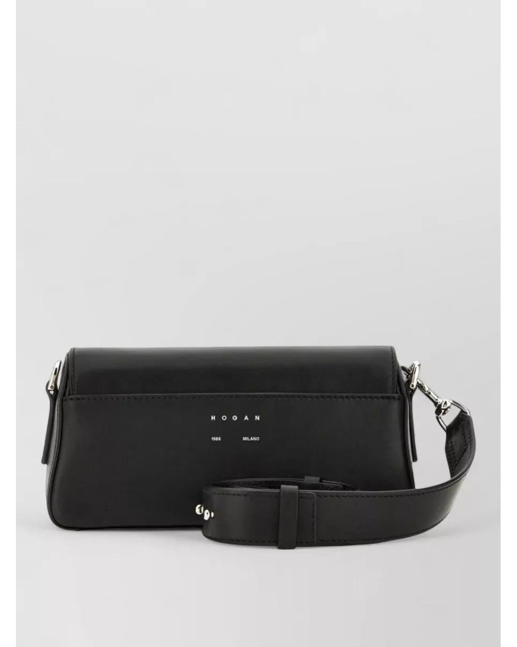 Hogan Black H-Bag Leather Clutch Bag