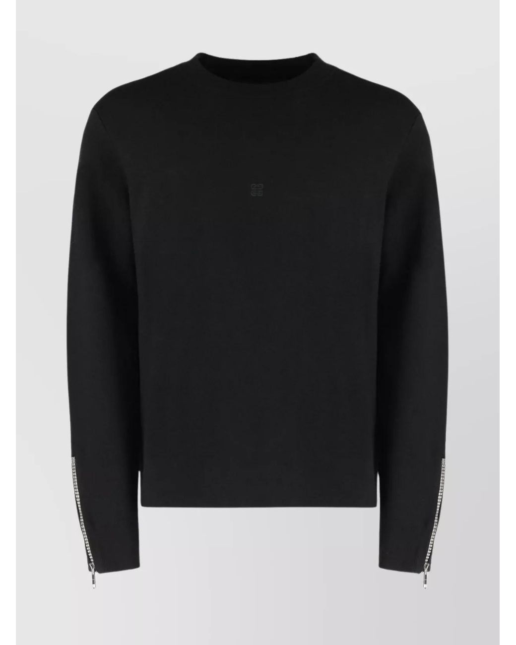 Givenchy Black Ribbed-Knit Wool Crew-Neck Sweater for men
