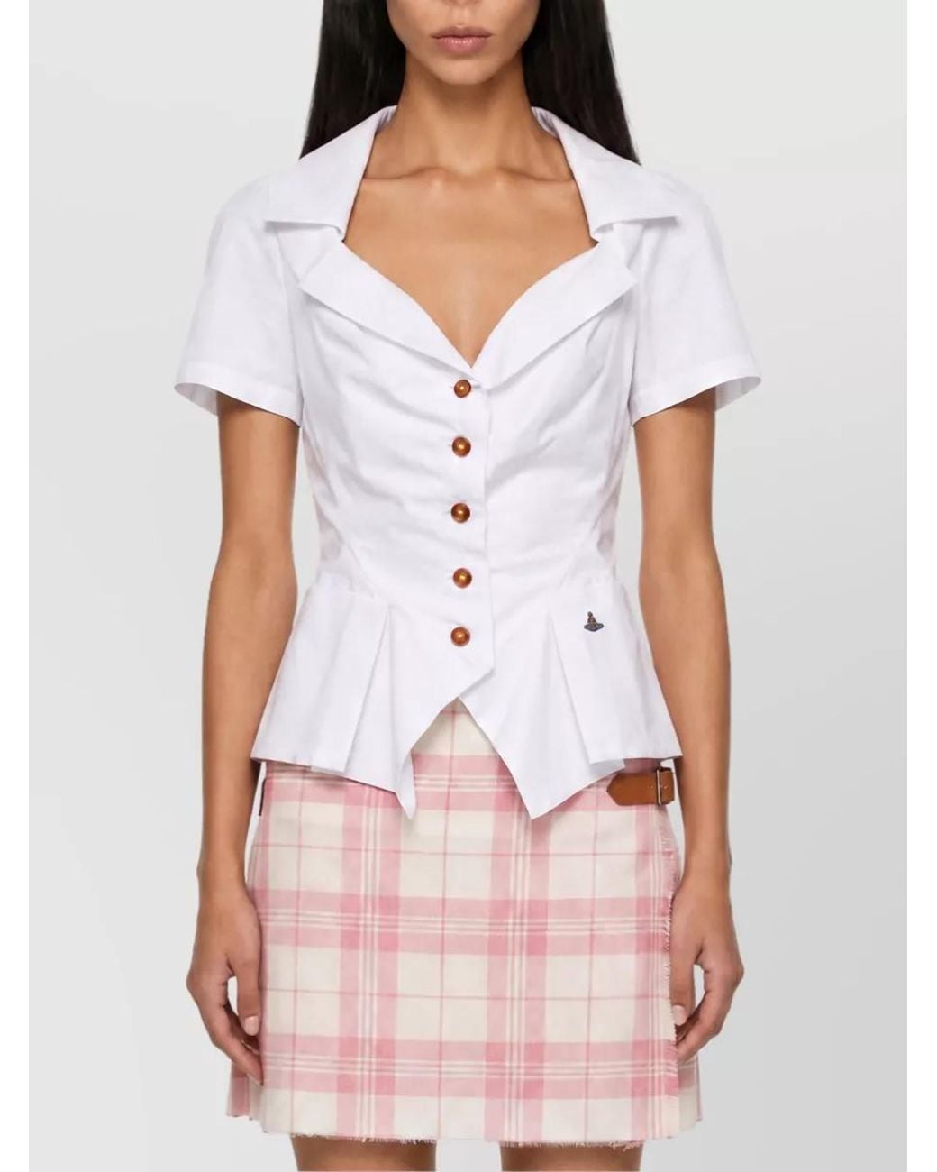 Vivienne Westwood White Long-Sleeve Blouse