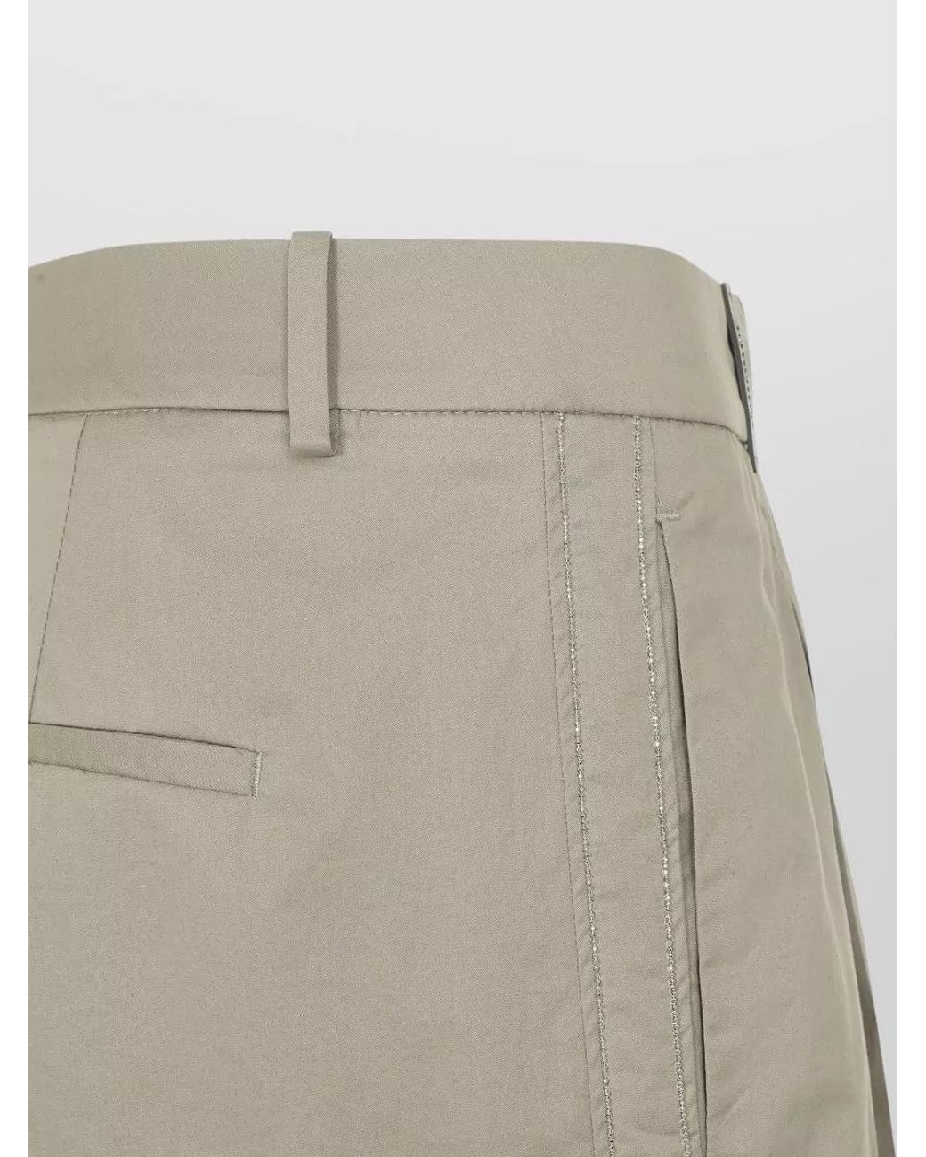 Peserico Natural Cotton Wide-Leg Trousers