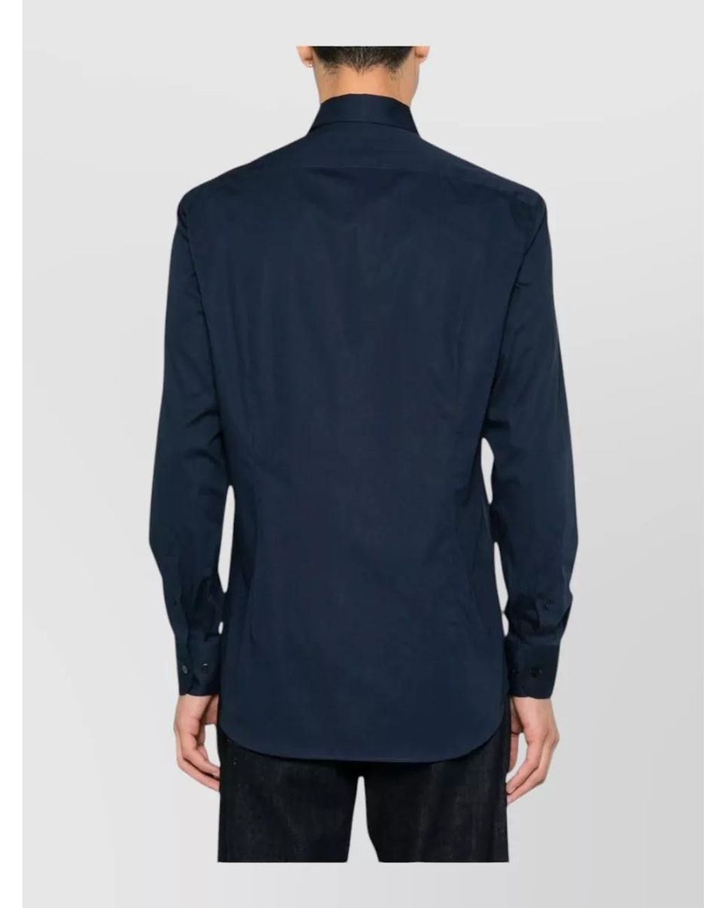 Etro Blue Cotton Long-Sleeve Shirt for men
