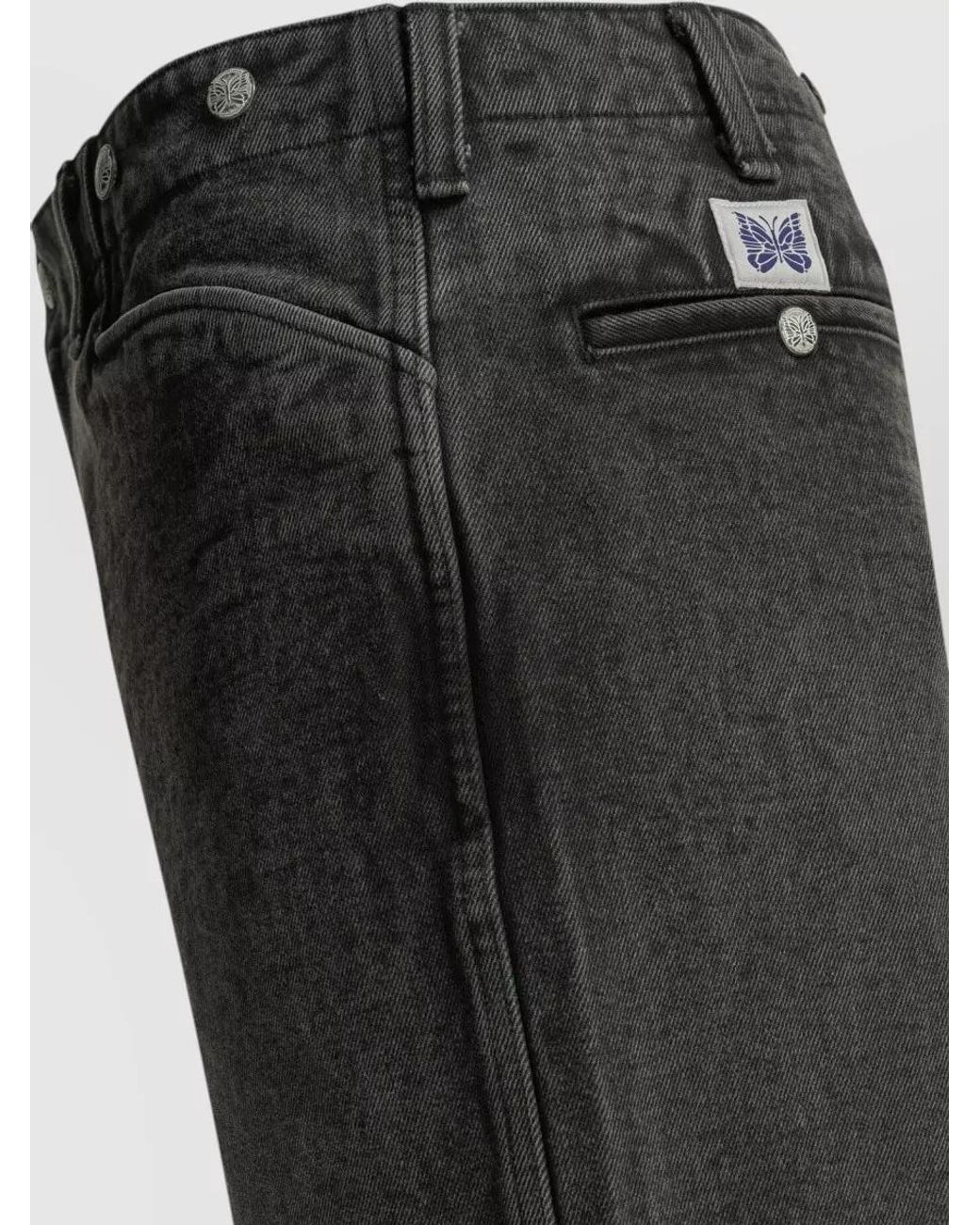 Needles Gray Denim Straight-Leg Jeans for men