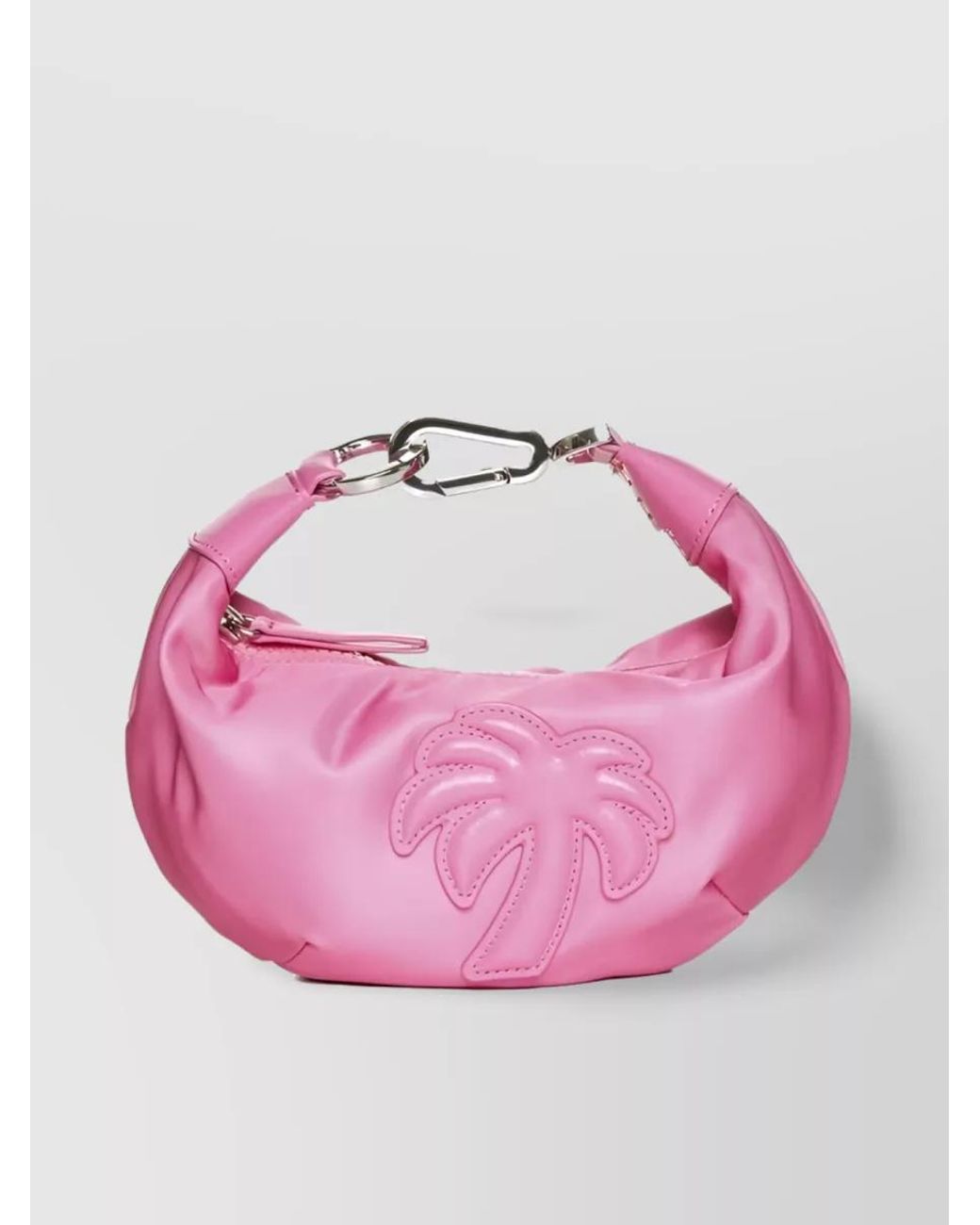 Palm Angels Pink Big Palm Logo-Embossed Clutch With Design