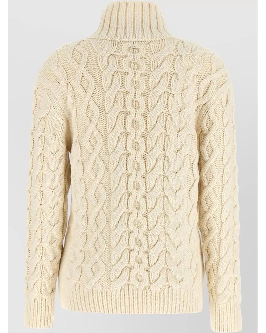 Stella McCartney Natural Virgin Wool Cable-Knit Turtleneck Jumper
