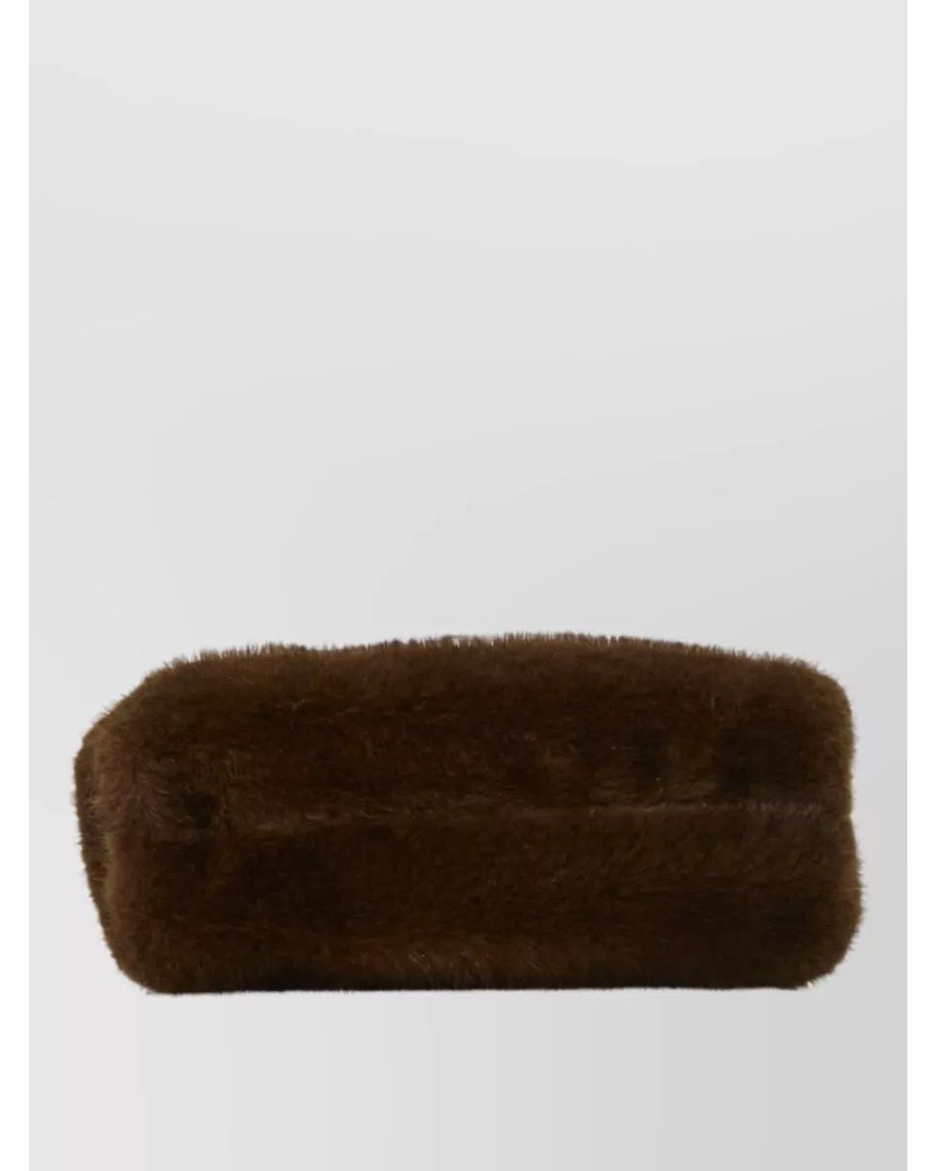 Stella McCartney Brown Falabella Mini Plush Clutch Bag