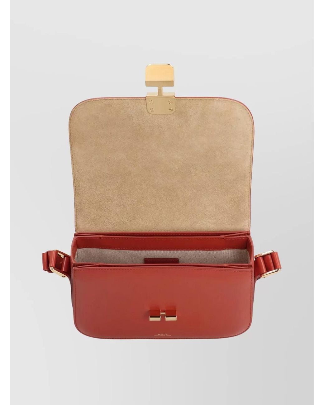 A.P.C. Red Grace Small Leather Shoulder Bag