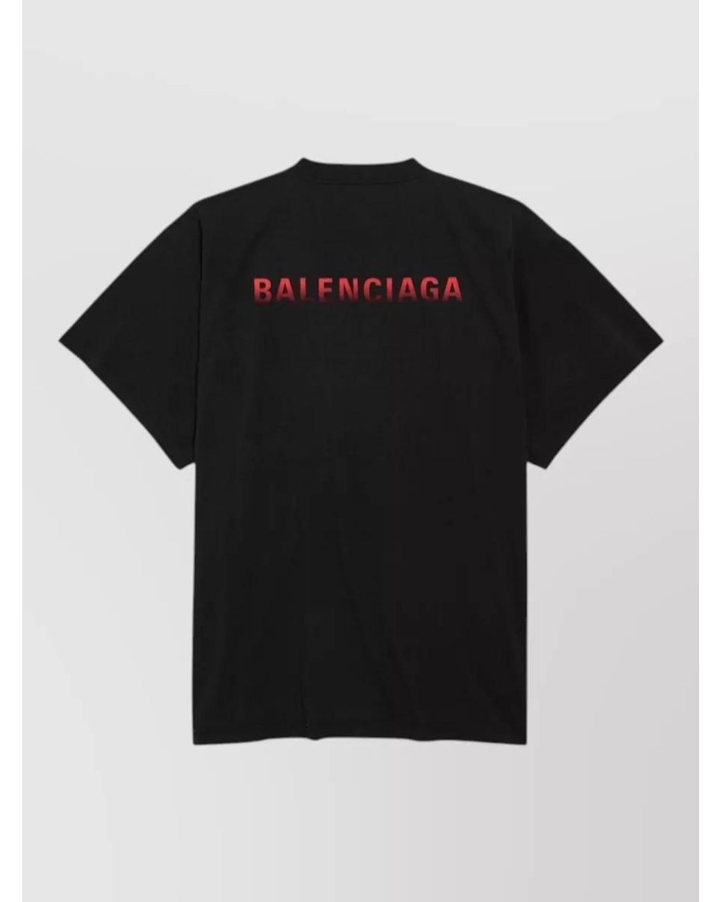 Balenciaga Black Cotton Logo-Print Oversized T-Shirt for men
