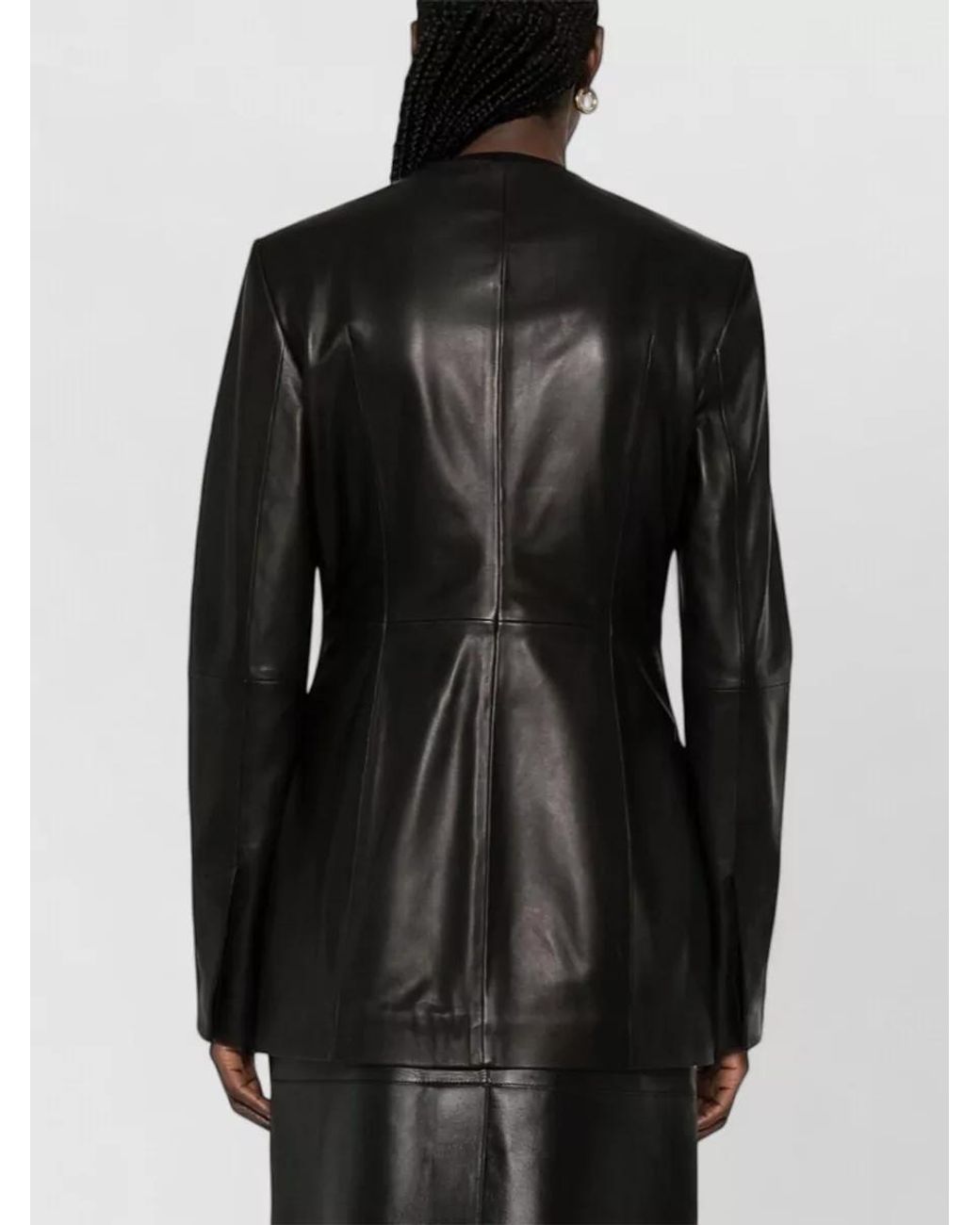 Totême Black Leather Coat
